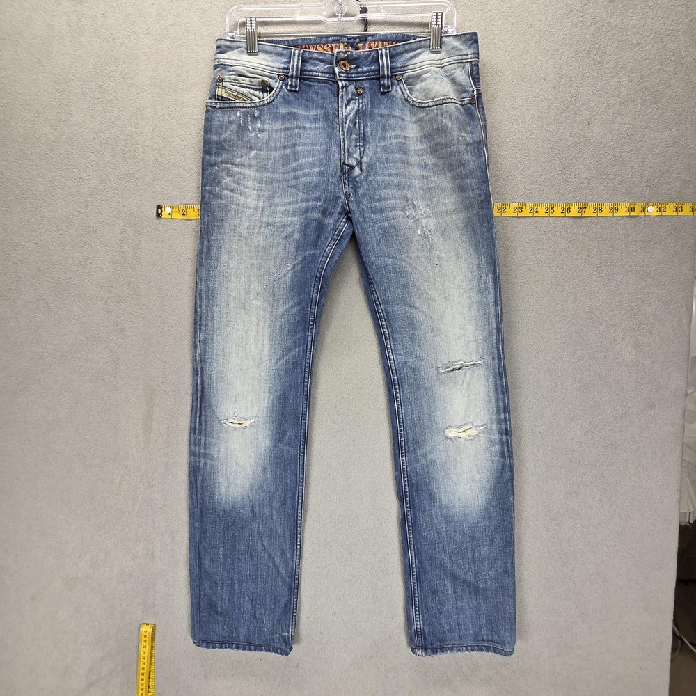 Diesel Jeans Mens 28x30 Blue Safado Regular Slim Straight Button Fly Italy 0074F